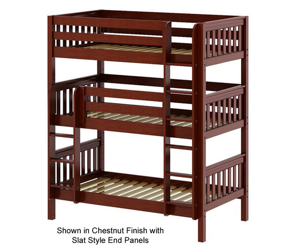 Maxtrix HOLY Triple Bunk Bed Twin Size Chestnut | Maxtrix Furniture | MX-HOLY-CX