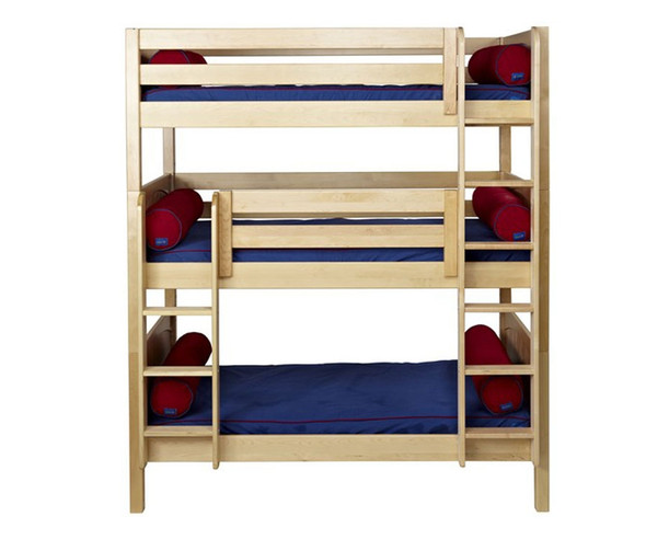 Maxtrix HOLY Triple Bunk Bed Twin Size Natural | Maxtrix Furniture | MX-HOLY-NX