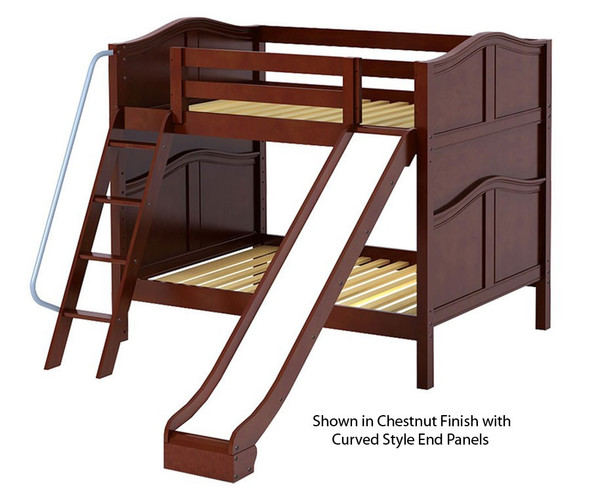 Maxtrix HOORAY Medium Bunk Bed w/ Slide Full Size Chestnut | Maxtrix Furniture | MX-HOORAY-CX