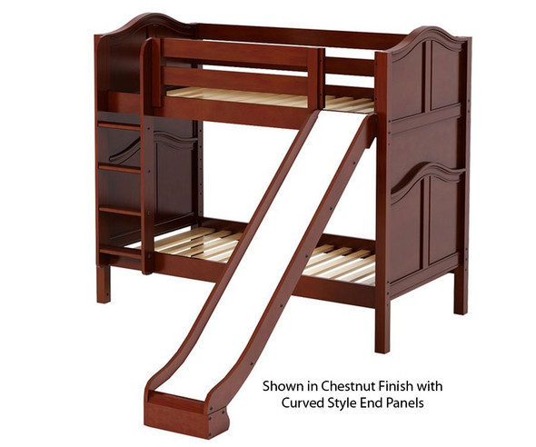 Maxtrix JOLLY Medium Bunk Bed w/ Slide Twin Size Chestnut | Maxtrix Furniture | MX-JOLLY-CX