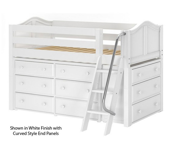 Maxtrix KICKS Low Loft Bed w/ Dressers Twin Size White | Maxtrix Furniture | MX-KICKS-WX