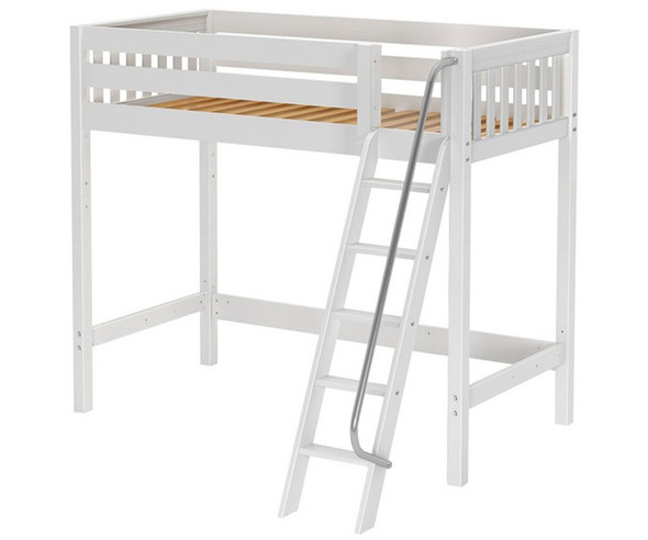 Maxtrix KNOCKOUT High Loft Bed Twin Size White | Maxtrix Furniture | MX-KNOCKOUT-WX