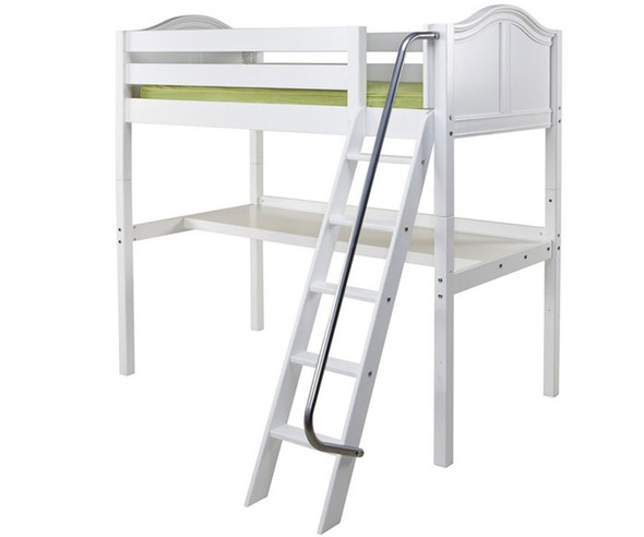 Maxtrix KNOCKOUT High Loft Bed with Desk Twin Size White | Maxtrix Furniture | MX-KNOCKOUT1-WX