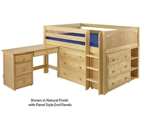Maxtrix LARGE Low Loft Bed w/ Dressers & Desk Full Size Chestnut | Maxtrix Furniture | MX-LARGE4L-CX