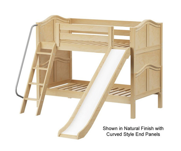 Maxtrix LAUGH Low Bunk Bed w/ Slide Twin Size Natural | Maxtrix Furniture | MX-LAUGH-NX