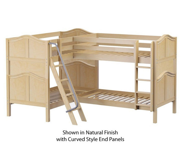 Maxtrix QUATTRO Corner Bunk Bed Twin Size Natural | Maxtrix Furniture | MX-QUATTRO-NX