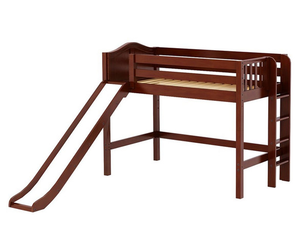 Maxtrix RANGER Mid Loft Bed with Slide Twin Size Chestnut | Maxtrix Furniture | MX-RANGER-CX