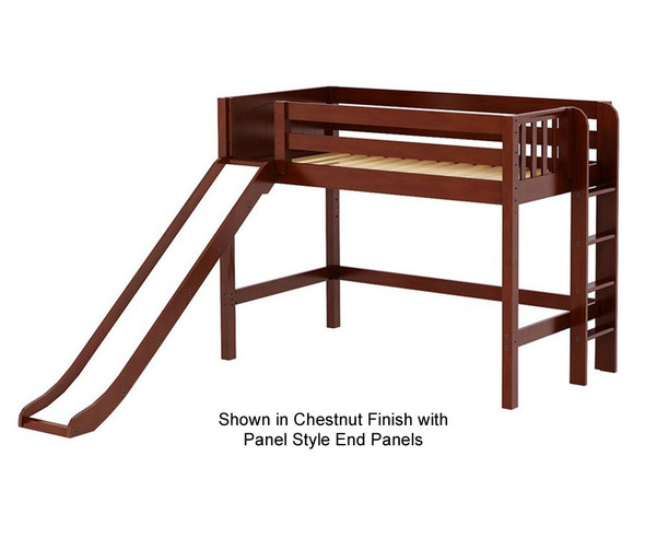 Maxtrix RANGER Mid Loft Bed with Slide Twin Size Chestnut | Maxtrix Furniture | MX-RANGER-CX