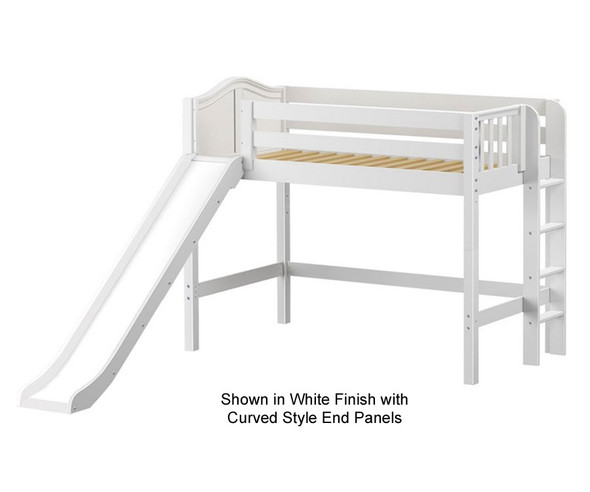Maxtrix RANGER Mid Loft Bed with Slide Twin Size White | Maxtrix Furniture | MX-RANGER-WX