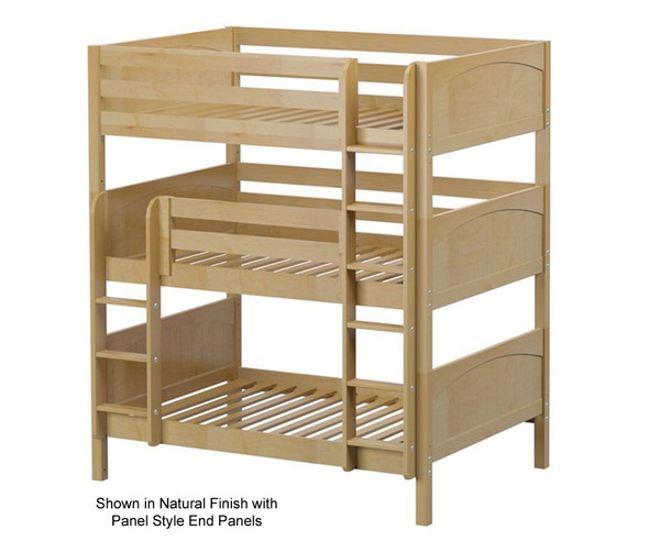 Maxtrix TRIPLEX Triple Bunk Bed Full Size Natural | Maxtrix Furniture | MX-TRIPLEX-NX