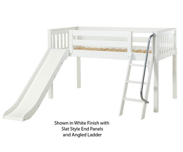 Maxtrix WOW Low Loft Bed with Slide Twin Size White | Maxtrix Furniture | MX-WOW-WX