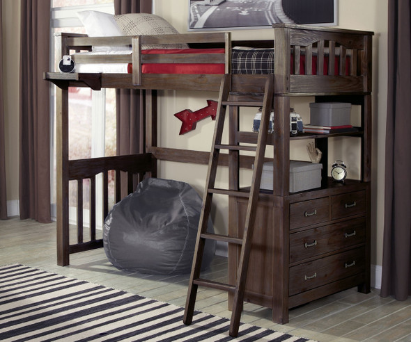 Everglades Loft Bed Twin Size Espresso | NE Kids Furniture | NE11070