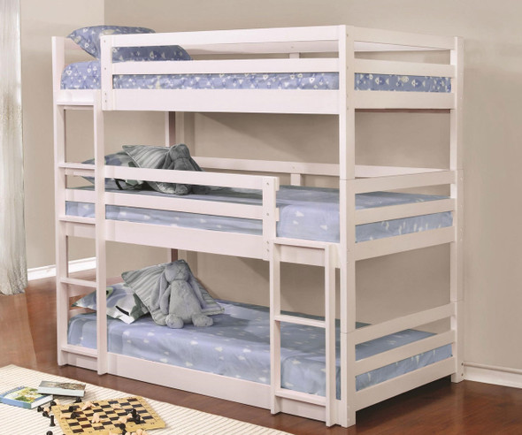 Sandler Triple Bunk Bed Twin Size White