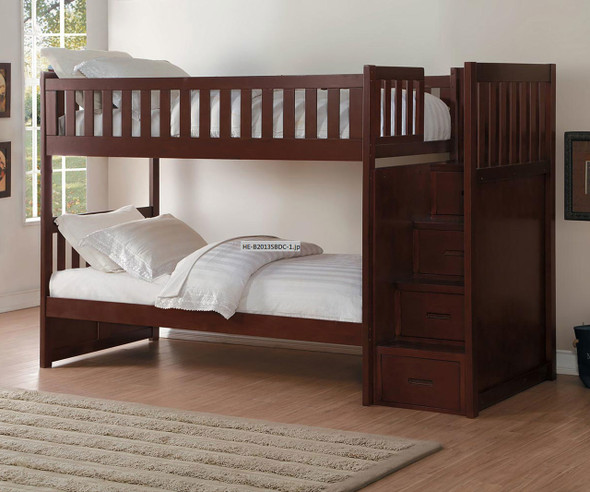 Stanford Stair Bunk Bed Cherry | Kids Furniture Warehouse Stanford Stair Bunk Bed Cherry | Kids Furniture Warehouse