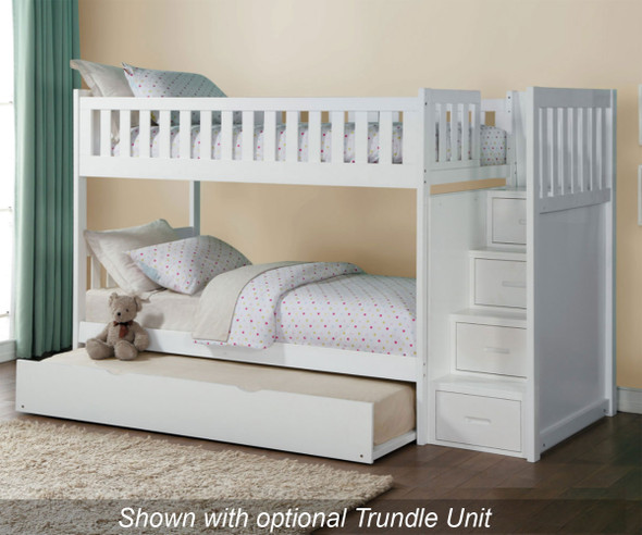 Stanford Stair Bunk Bed White | Kids Furniture Warehouse Stanford Stair Bunk Bed White | Kids Furniture Warehouse