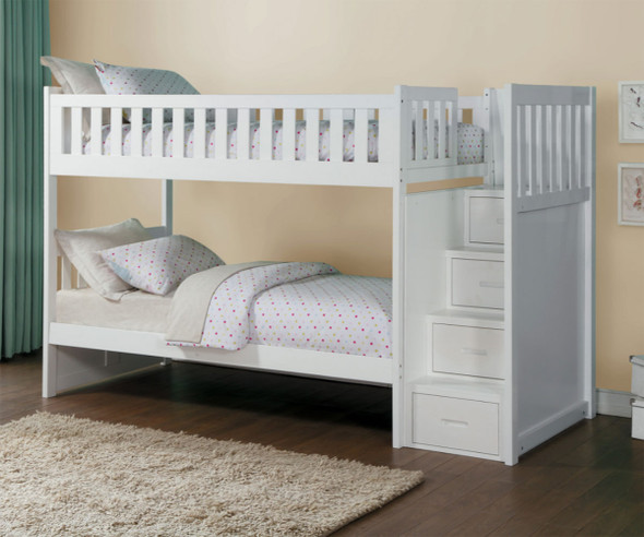Stanford Stair Bunk Bed White | Kids Furniture Warehouse Stanford Stair Bunk Bed White | Kids Furniture Warehouse
