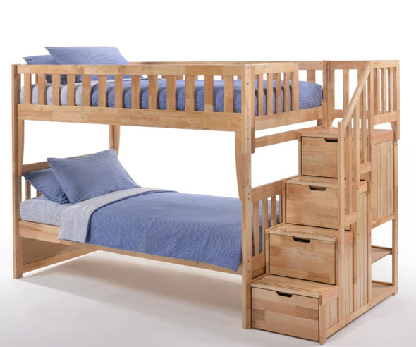 Crestwood Bunk Bed with Stairs Natural