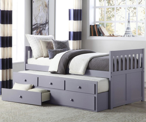 Stanford Captains Trundle Bed Gray