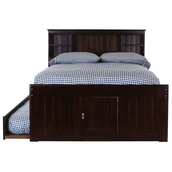 Espresso Full Bookcase Captains Bed | Kids Furniture Warehouse Espresso Full Bookcase Captains Bed | Kids Furniture Warehouse
