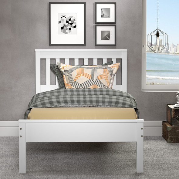 Alva Twin Size Bed - White