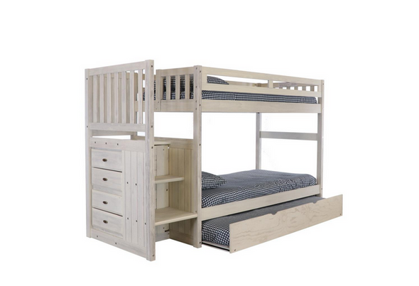 Whitewood Ash Stair Stepper Bunk Bed