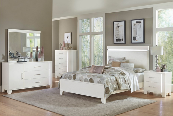 Lily White LED 4 Pc Queen Bedroom Set 