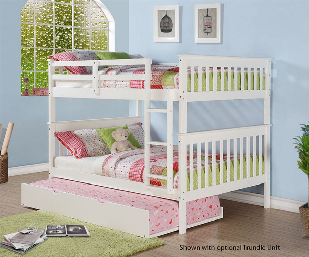 Carolina Full over Full Bunk Bed White | 24875 | DT123-3W