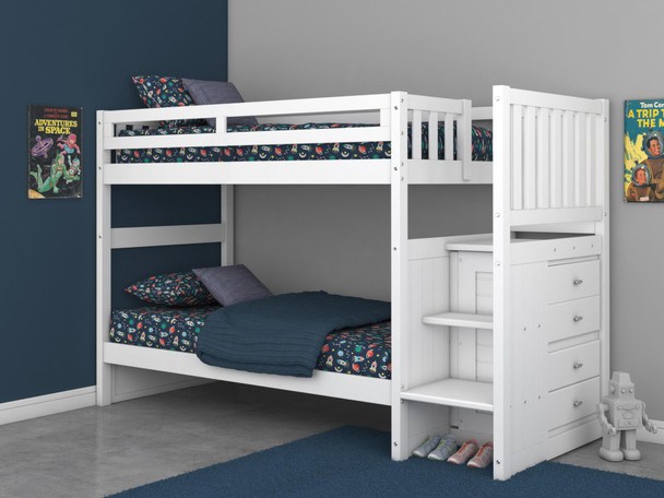 Cambridge Stair Stepper Bunk Bed White