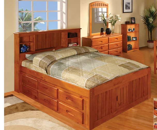 Ridgeline Full Size  Bookcase Captains Bed 1 | Discovery World Furniture | DWF2121-CL