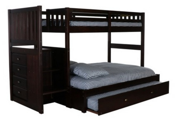 Espresso Mission Stair Stepper Bunk Bed