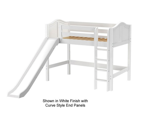 Maxtrix AWESOME Mid Loft Bed with Slide Twin Size Chestnut | Maxtrix Furniture | MX-AWESOME-CX