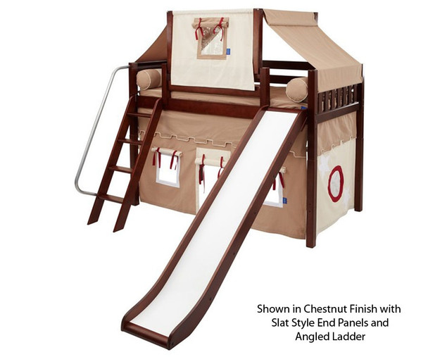 Maxtrix AWESOME Mid Loft Bed with Tent & Slide Twin Size White 6 | 26146 | MX-AWESOME30-WX