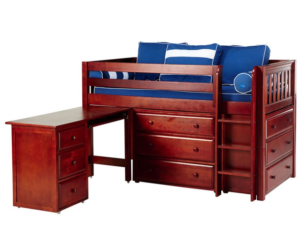 Maxtrix BOX1 Low Loft Bed with Desk and Dressers | Matrix Furniture | MX-BOX1XX