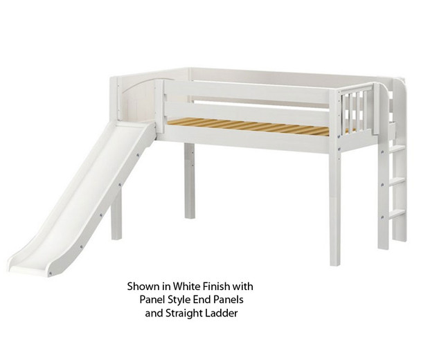 Maxtrix BRAINY Low Loft Bed with Slide Twin Size Natural | Maxtrix Furniture | MX-BRAINY-NX