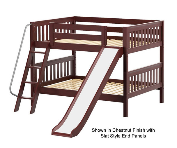 Maxtrix CLIFF Low Bunk Bed w/ Slide Full Size Chestnut | 26206 | MX-CLIFF-CX