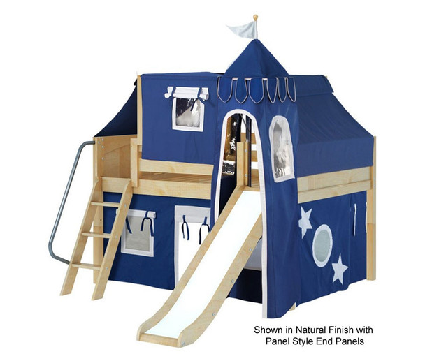 Maxtrix FANTASTIC Castle Low Loft Bed with Slide Full Size Chestnut 1 | 26254 | MX-FANTASTIC22-CX