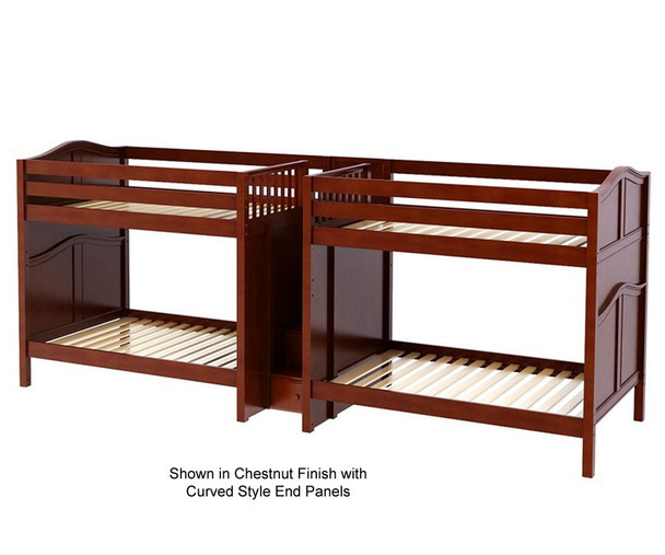 Maxtrix GIGA Quadruple High Bunk Bed with Stairs Full Size Chestnut | Maxtrix Furniture | MX-GIGA-CX