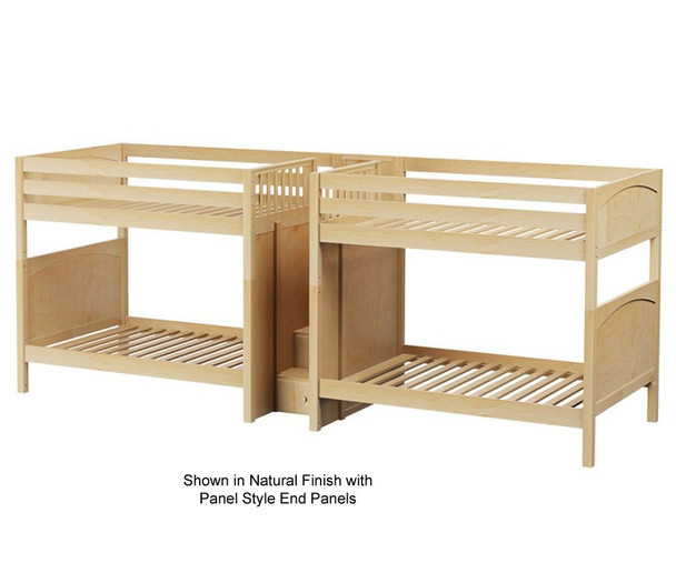 Maxtrix GIGA Quadruple High Bunk Bed with Stairs Full Size White | Maxtrix Furniture | MX-GIGA-WX