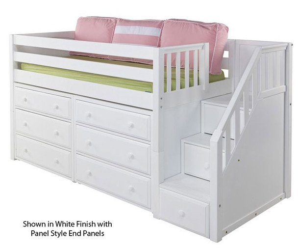 Maxtrix GREAT Storage Low Loft Bed with Stairs Twin Size Natural 1 | 26332 | MX-GREAT3-NX