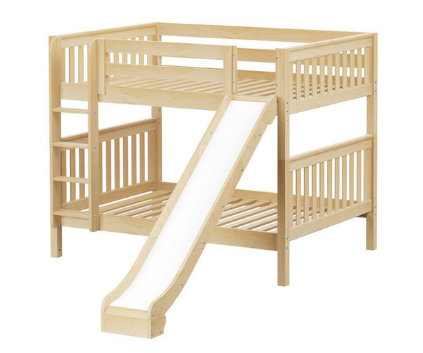 Maxtrix HIPHIP Medium Bunk Bed w/ Slide Full Size Natural | Maxtrix Furniture | MX-HIPHIP-NX