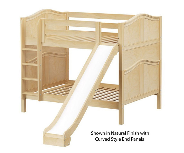 Maxtrix HIPHIP Medium Bunk Bed w/ Slide Full Size Natural | Maxtrix Furniture | MX-HIPHIP-NX