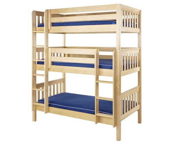 Maxtrix HOLY Triple Bunk Bed Twin Size Natural | Maxtrix Furniture | MX-HOLY-NX