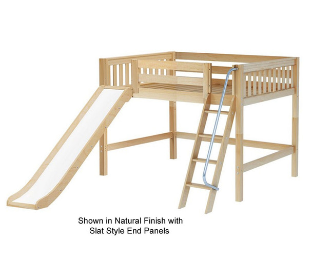 Maxtrix HONEY Mid Loft Bed with Slide Full Size Chestnut | Maxtrix Furniture | MX-HONEY-CX