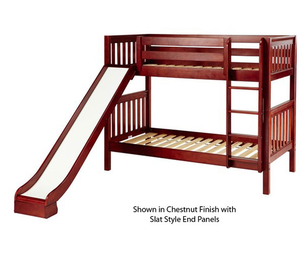 Maxtrix JOLLY Medium Bunk Bed w/ Slide Twin Size White | Maxtrix Furniture | MX-JOLLY-WX