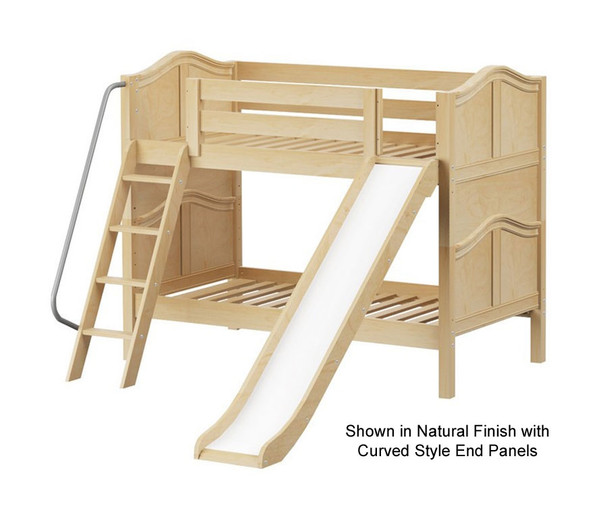 Maxtrix LAUGH Low Bunk Bed w/ Slide Twin Size Natural | Maxtrix Furniture | MX-LAUGH-NX