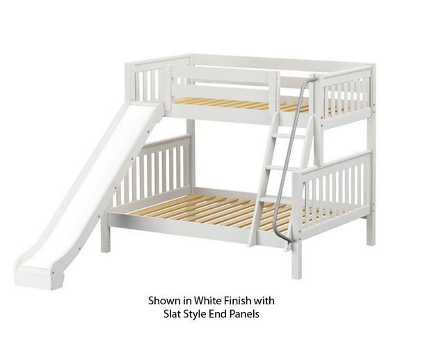 Maxtrix SLICK Bunk Bed w/ Slide Twin over Full Size White | Maxtrix Furniture | MX-SLICK-WX