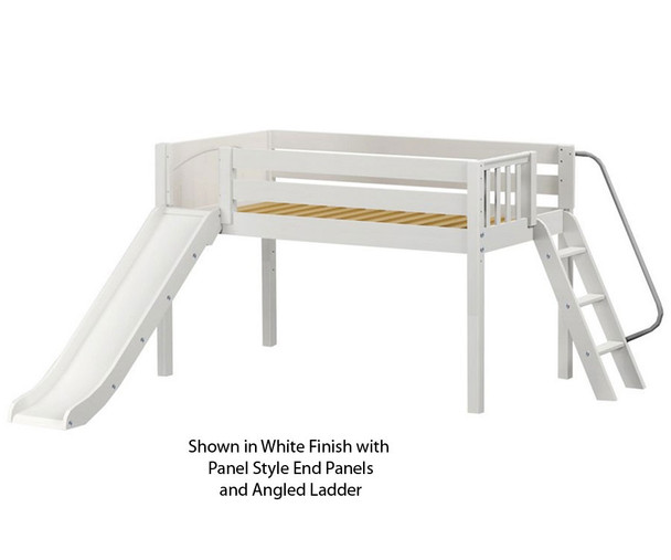 Maxtrix SMART Low Loft Bed with Slide Twin Size White | 26542 | MX-SMART-WX