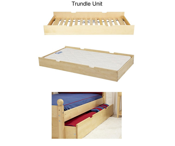 Maxtrix STACKER Low Bunk Bed with Stairs Twin Size Chestnut | Maxtrix Furniture | MX-STACKER-CX