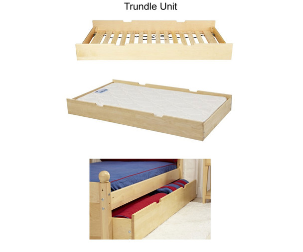 Maxtrix TROIKA Corner Loft Bunk Bed with Stairs Twin Size Natural | Maxtrix Furniture | MX-TROIKA-NX