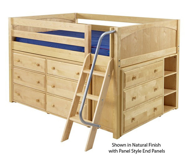Maxtrix XL Low Loft Bed w/ Dressers Full Size Chestnut | Maxtrix Furniture | MX-XL3-CX